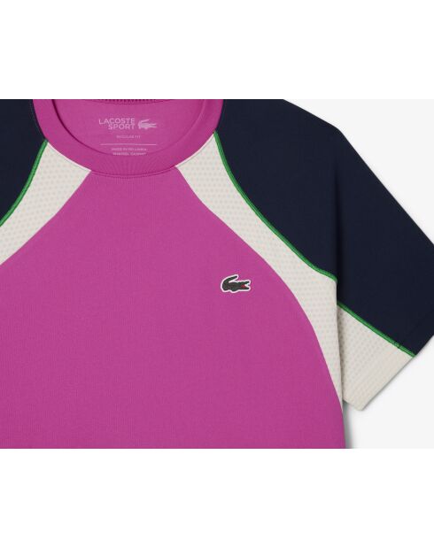 Malva/Navy-Lapland Ultra Dry Tennis-T-Shirt im Farbblockdesign