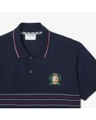 L.12.12 marineblauw geborduurd wapenschild met klassieke pasvorm