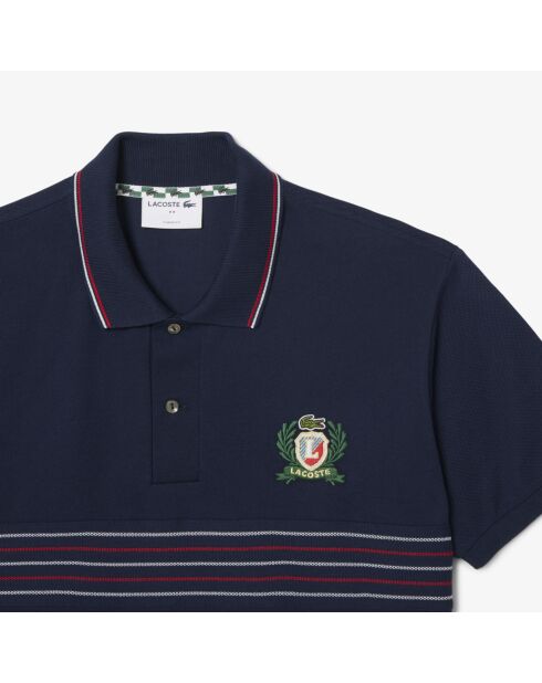 L.12.12 marineblauw geborduurd wapenschild met klassieke pasvorm