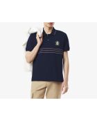 L.12.12 marineblauw geborduurd wapenschild met klassieke pasvorm