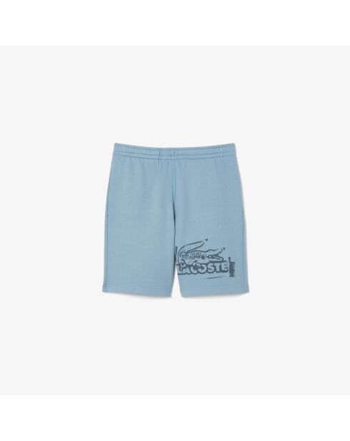 Short molleton de coton graphique calcaire/faucon