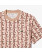 T-shirt coton monogramme latte/iberis