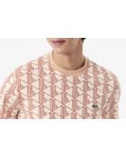 T-shirt coton monogramme latte/iberis