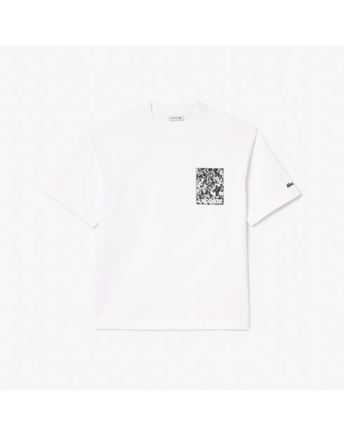 Locker geschnittenes weißes T-Shirt aus dickem Jersey