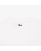 Locker geschnittenes weißes T-Shirt aus dickem Jersey