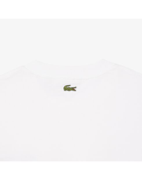 Locker geschnittenes weißes T-Shirt aus dickem Jersey