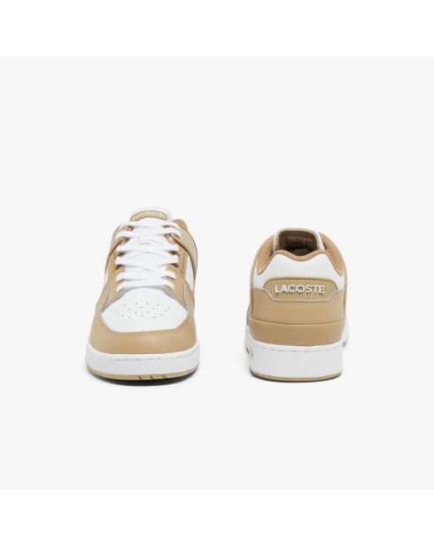 Court Cage Sneakers aus hellbraunem und weißem Leder