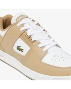 Court Cage Sneakers aus hellbraunem und weißem Leder