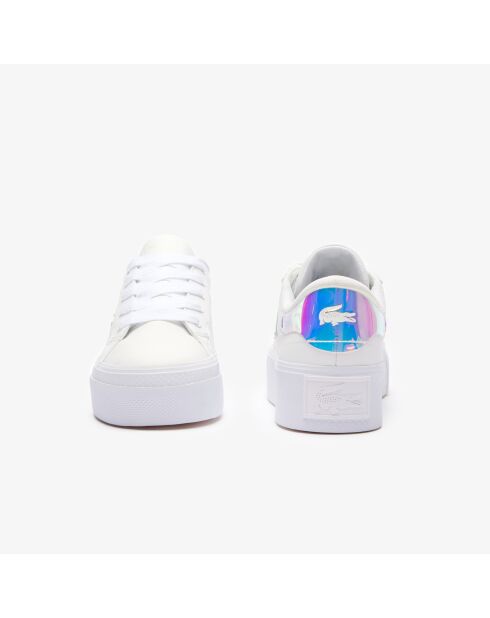 Ziane Platform wit/lichtroze leren sneakers