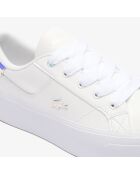 Ziane Platform wit/lichtroze leren sneakers