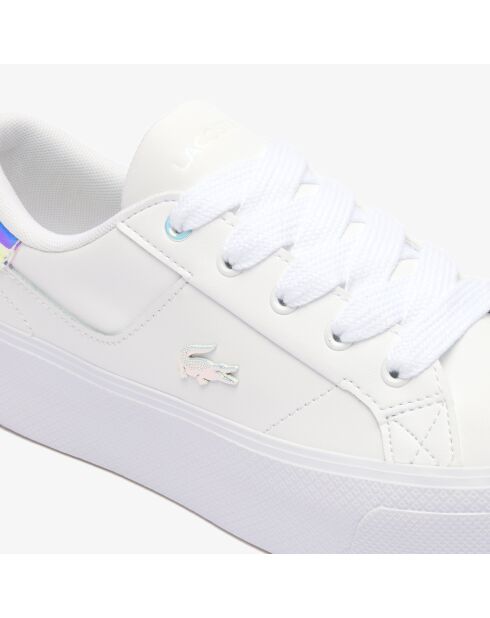 Ziane Platform wit/lichtroze leren sneakers