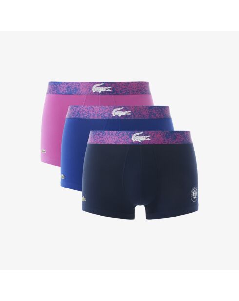 Lot 3 boxers Tennis courts Edition Roland-Garros marine/cosmique-malva-bla