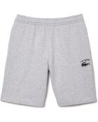 Silberne, melierte, doppelseitige Jerseyshorts in regulärer Passform