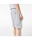 Silberne, melierte, doppelseitige Jerseyshorts in regulärer Passform