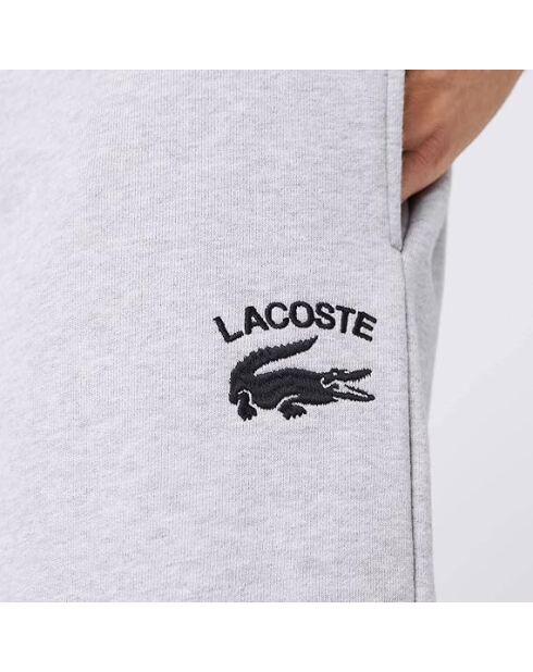 Silberne, melierte, doppelseitige Jerseyshorts in regulärer Passform