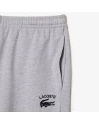 Silberne, melierte, doppelseitige Jerseyshorts in regulärer Passform