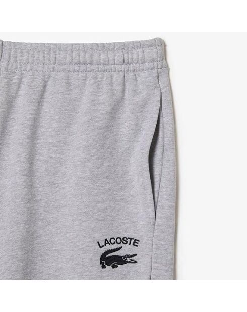 Silberne, melierte, doppelseitige Jerseyshorts in regulärer Passform