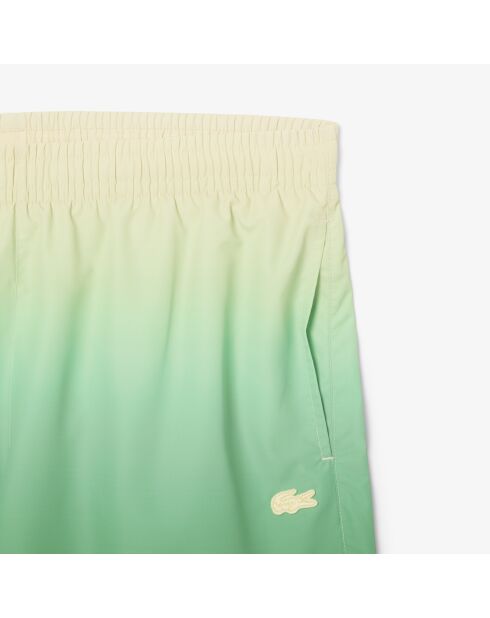 Calathea/gelbe kurze Badeshorts mit Farbverlauf