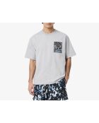 Silbermeliertes, locker sitzendes, dickes Jersey-T-Shirt