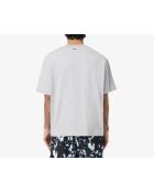 Silbermeliertes, locker sitzendes, dickes Jersey-T-Shirt