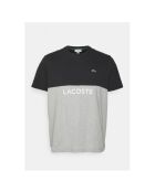 T-Shirt aus Baumwolljersey in normaler Passform mit Farbblockmuster in Marineblau/Weiß