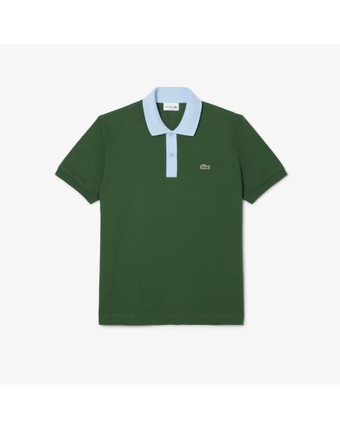 L.12.12 poloshirt met klassieke pasvorm en contrasterende groen/panoramakraag
