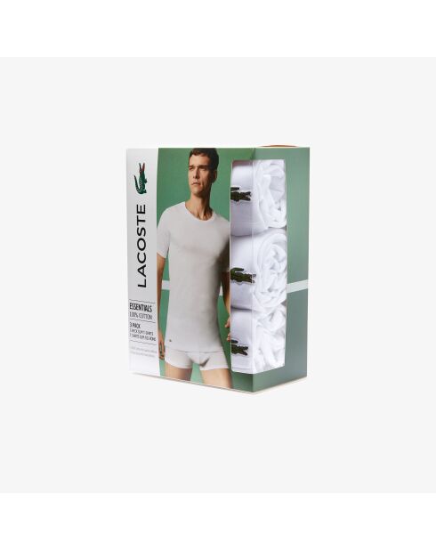 Confezione da 3 t-shirt da interno in cotone bianco