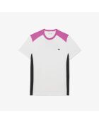 Großes Sport-T-Shirt im Farbblockdesign mit Aufdruck in Weiß/Schwarz-Malva