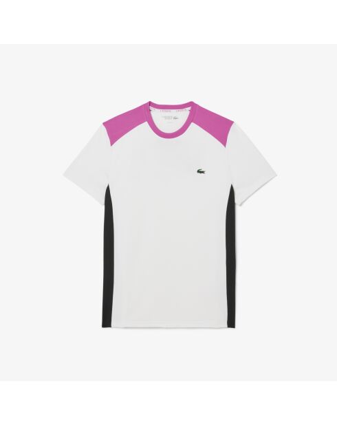 Großes Sport-T-Shirt im Farbblockdesign mit Aufdruck in Weiß/Schwarz-Malva