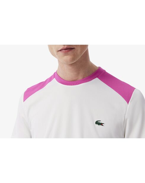 Großes Sport-T-Shirt im Farbblockdesign mit Aufdruck in Weiß/Schwarz-Malva