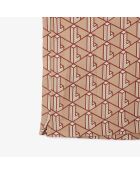 Shirt met monogram en rechte snit in latte/Iberis-kristallijn