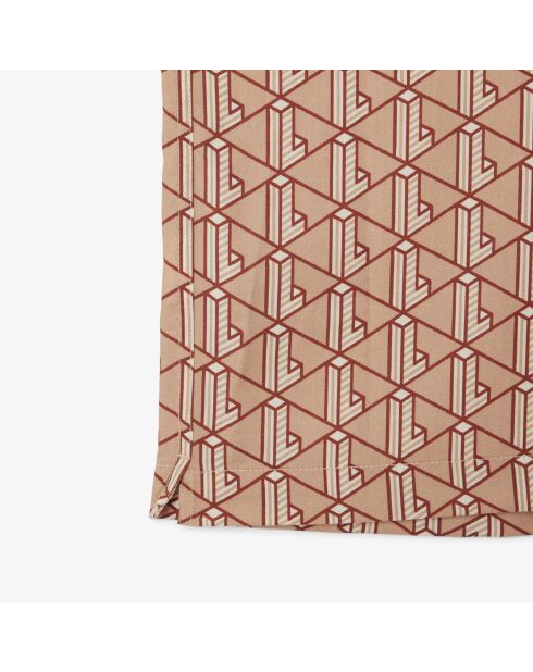 Shirt met monogram en rechte snit in latte/Iberis-kristallijn