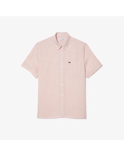 Kurzarmhemd Flamingo aus Leinen