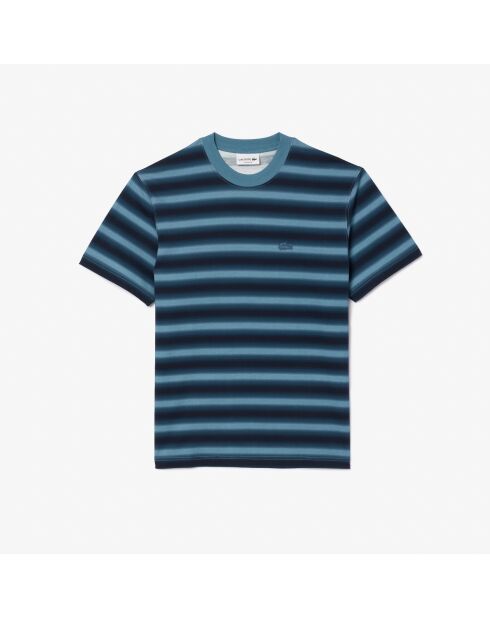 Gestreiftes Jersey-T-Shirt Limestone/Falcon-navy