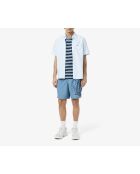 Gestreiftes Jersey-T-Shirt Limestone/Falcon-navy