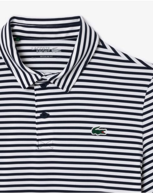 Polo Golf regular fit wit/marineblauw UV-bescherming