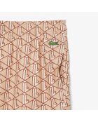 Leichte Shorts mit Monogramm-Print in Latte/Iberis-Kristallin