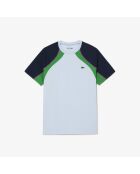 Stream/Navy-Calathea Ultra Dry-Tennis-T-Shirt im Farbblock-Design