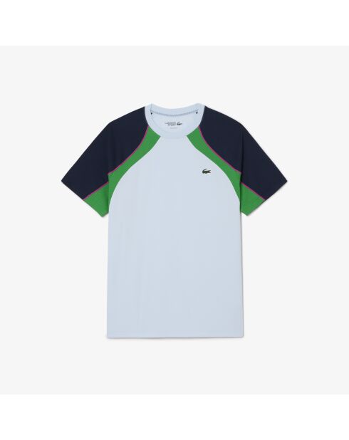 Stream/Navy-Calathea Ultra Dry-Tennis-T-Shirt im Farbblock-Design