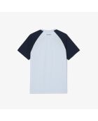 Stream/Navy-Calathea Ultra Dry-Tennis-T-Shirt im Farbblock-Design
