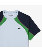 Stream/Navy-Calathea Ultra Dry-Tennis-T-Shirt im Farbblock-Design
