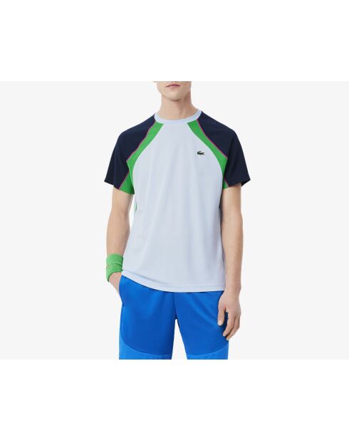 Stream/Navy-Calathea Ultra Dry-Tennis-T-Shirt im Farbblock-Design