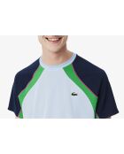 Stream/Navy-Calathea Ultra Dry-Tennis-T-Shirt im Farbblock-Design