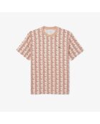 T-shirt in cotone con monogramma Latte/Iberis