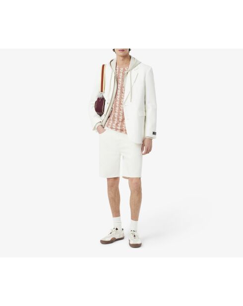 T-shirt coton monogramme latte/iberis