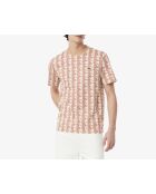 T-shirt in cotone con monogramma Latte/Iberis