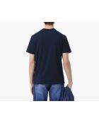 Baumwoll-T-Shirt in Marineblau/Kalkstein-Farbblock