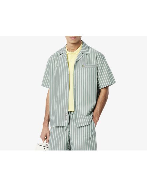Kurzarmhemd mit lockerer Passform und weißen Streifen