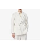 Blazer doppiopetto con stemma Heritage ricamato Flour