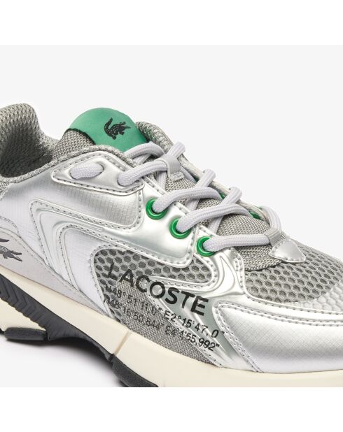 L003 Neo grijs/zilveren leren sneakers